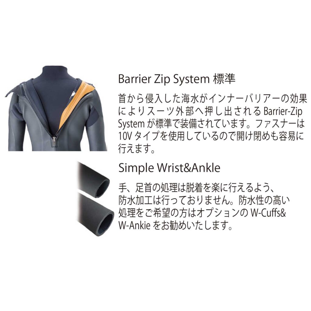 EAU WETSUITS 2022 FW BZEE BACK ZIP 3×3/5×3