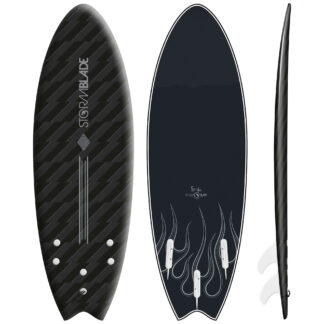 STORM BLADE 5ft6 SWALLOW TAIL SURFBOARD - BLIZZARD BLK
