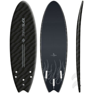 STORM BLADE 6ft SWALLOW TAIL SURFBOARD - BLIZZARD BLK